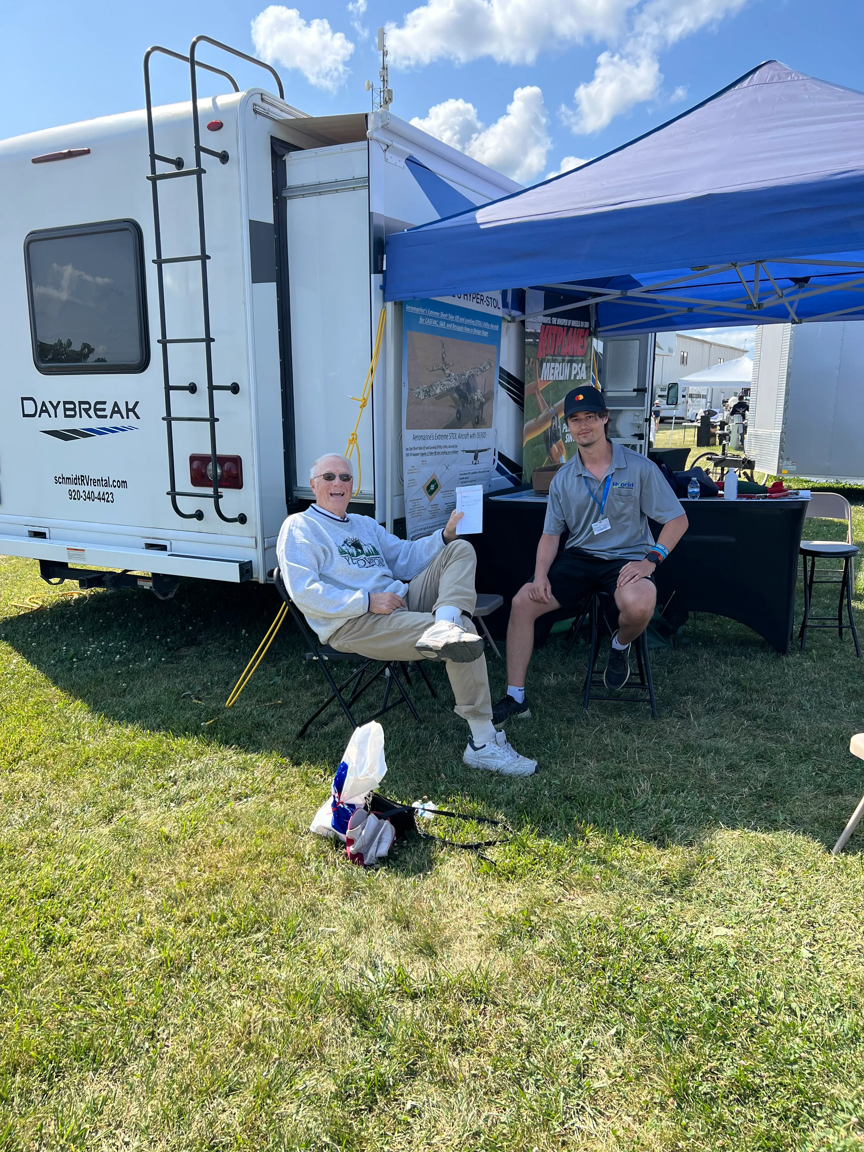 At the exhibition booth at EAA AirVenture