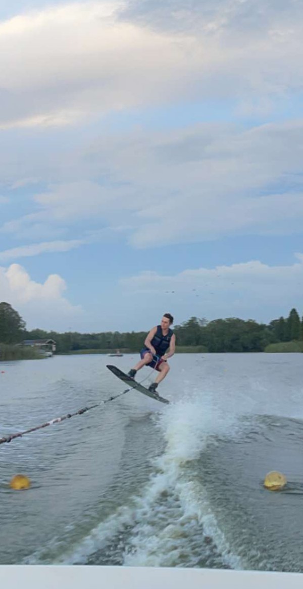 David wakeboarding